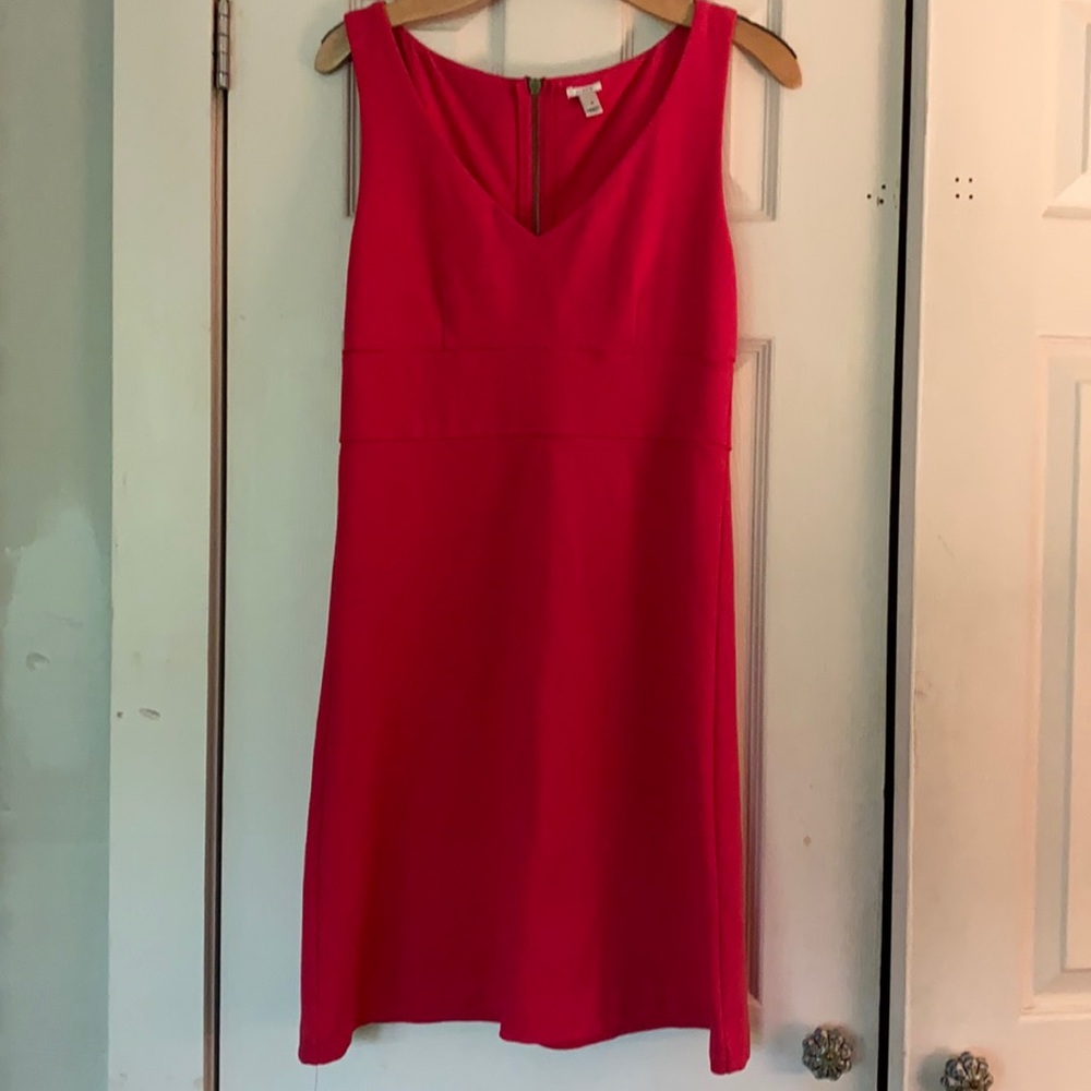 J Crew Zip Back Sleeveless V Neck Dress